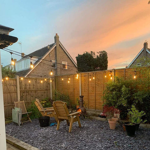 BRIMAX outdoor string-light bulbs suitable for patios and events.