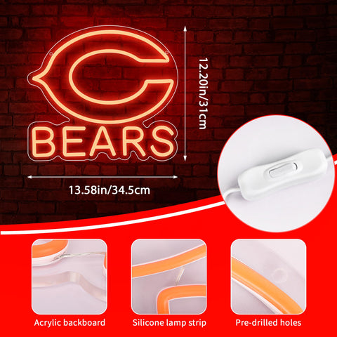 Brineon football neon sign crafted from acrylic with silicone edge.