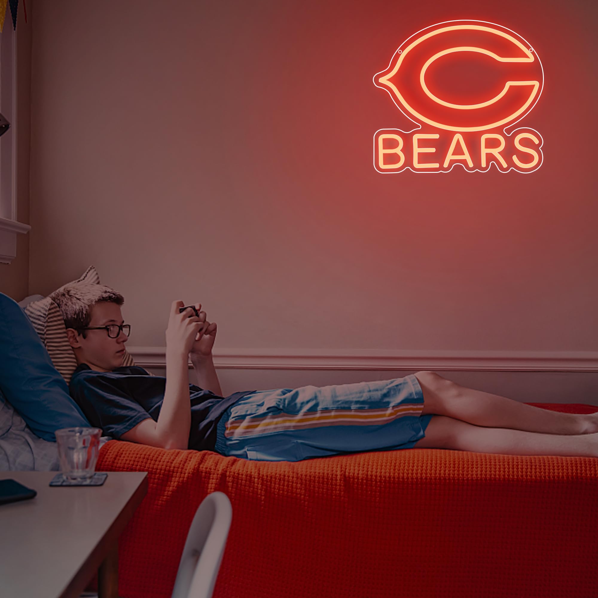 Brineon football neon sign is easy to install and reposition.