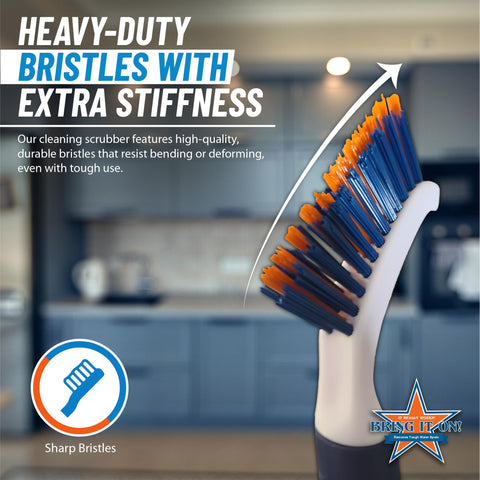 BRING IT ON! CLEANER grout brush narrows design reaches tight corners and grout lines.