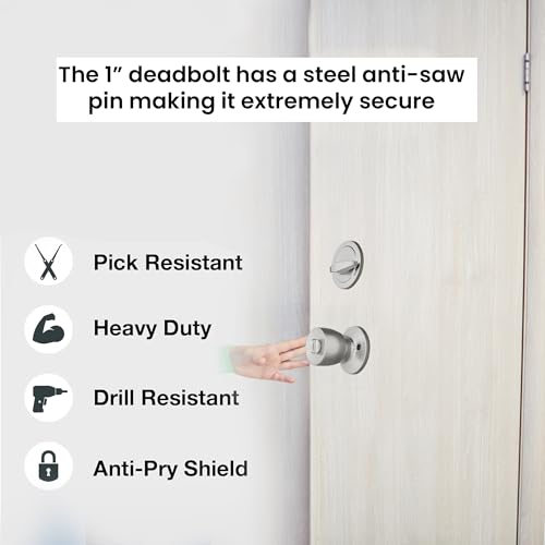 BRINKS 4-way adjustable latch fits standard backsets for versatile installation.
