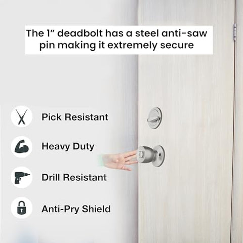 BRINKS 4-way adjustable latch fits standard backsets for versatile installation.