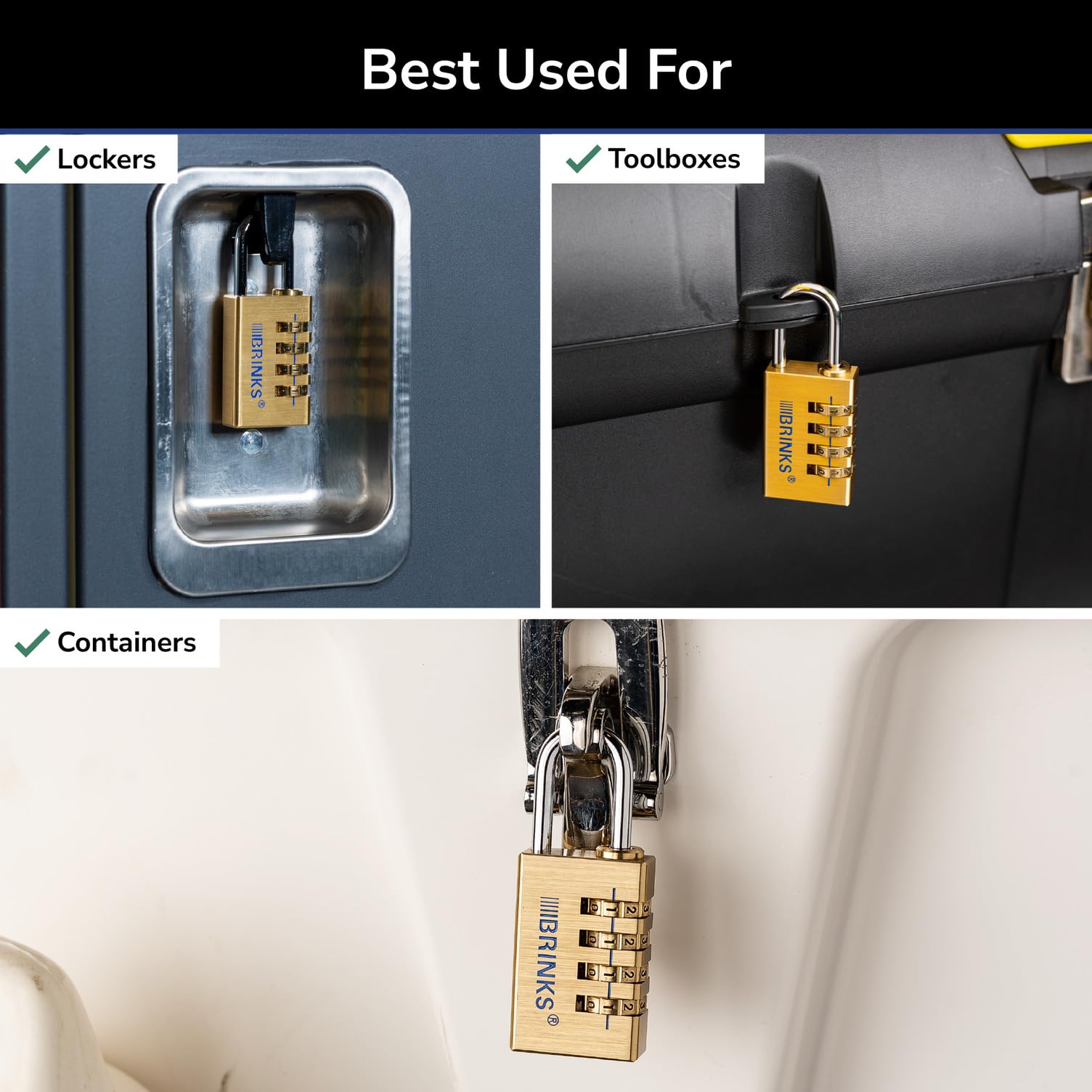 BRINKS chrome-plated shackle close-up highlighting strength