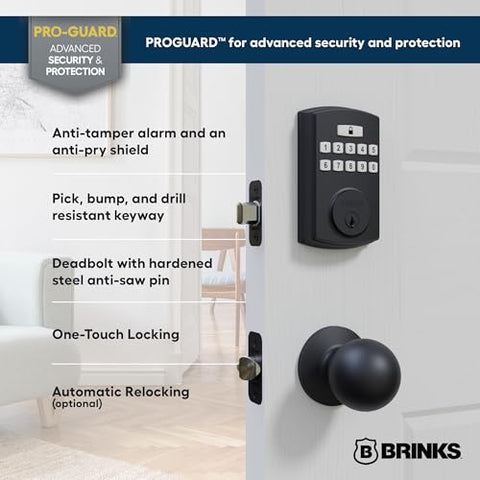 BRINKS illuminated keypad for reliable nighttime entry
