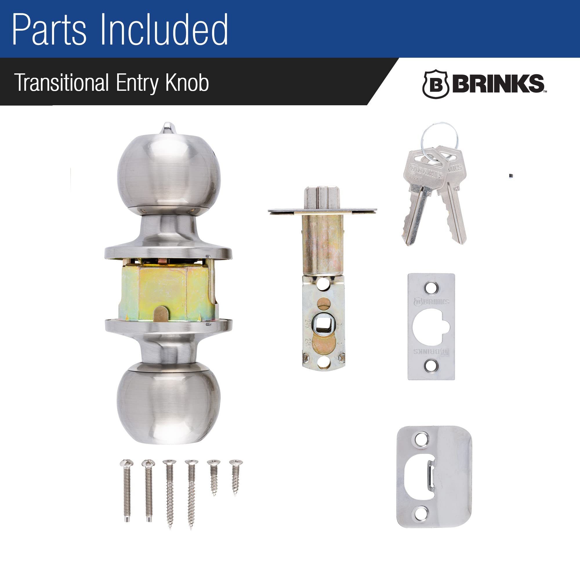 BRINKS satin-nickel finish close-up highlighting durable finish and design
