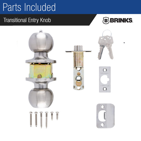 BRINKS satin-nickel finish close-up highlighting durable finish and design