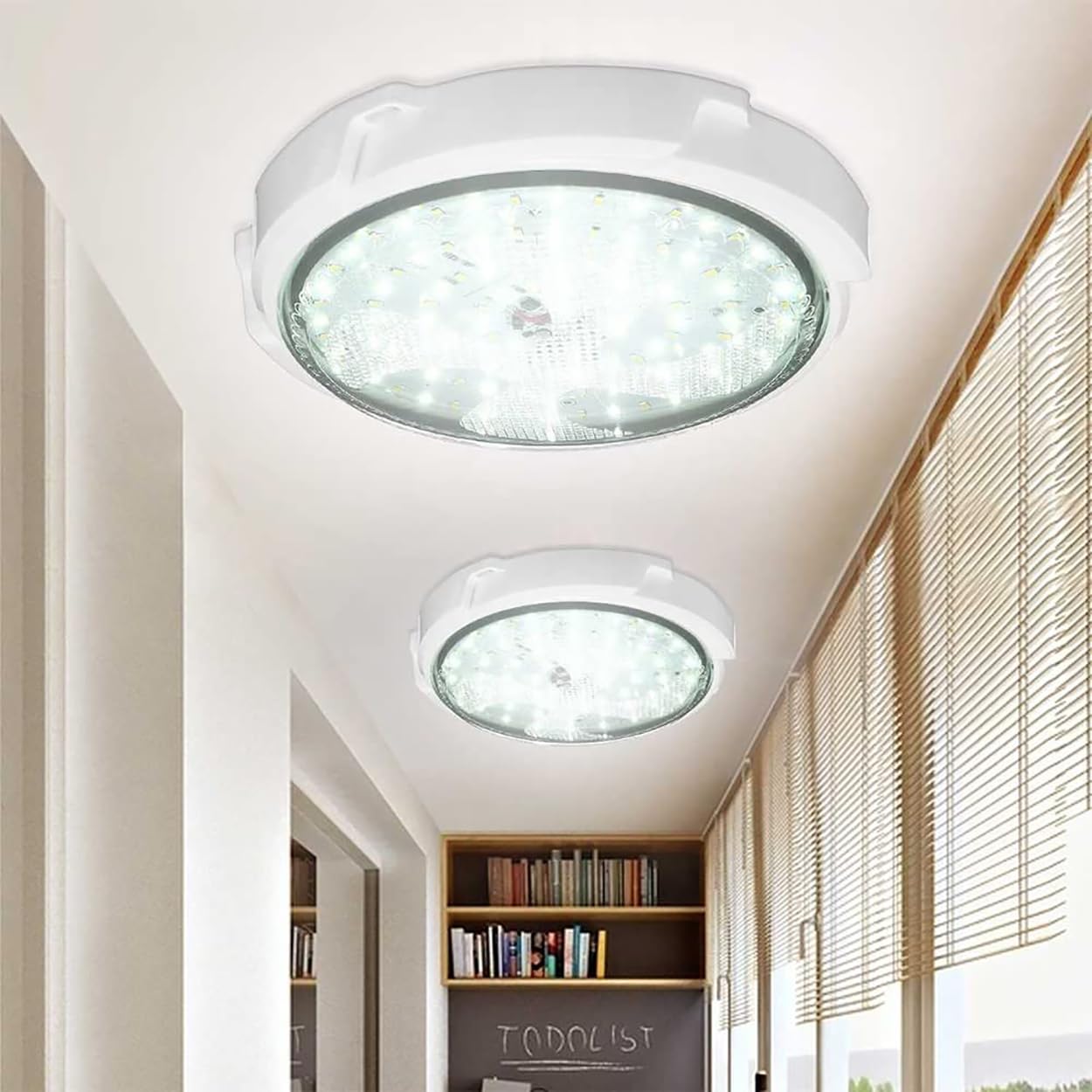 Brioeua solar ceiling light with remote control for easy operation.