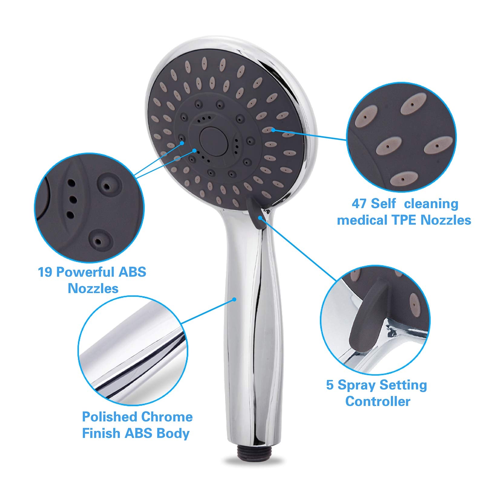 BRIOUT 59-inch stainless hose offers flexible reach during showers