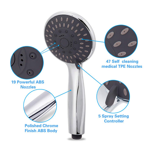 BRIOUT 59-inch stainless hose offers flexible reach during showers