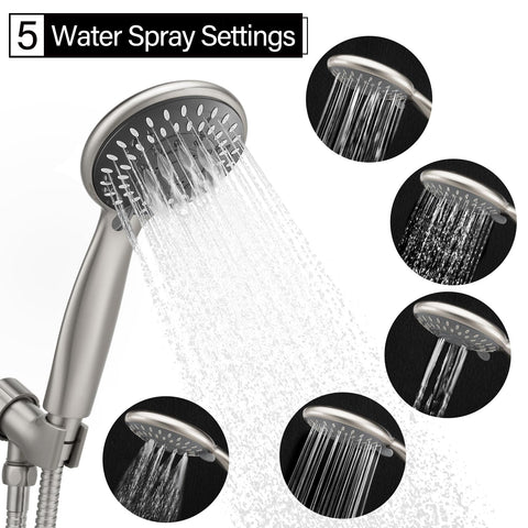 BRIOUT handheld hose reaches 59 inches for flexible showers