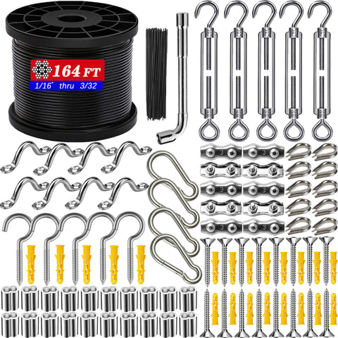 BRISBONN 164ft outdoor string light hanging kit for creating ambient patio spaces.
