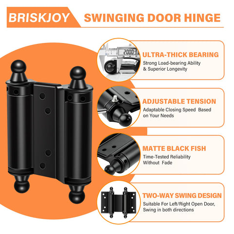BriskJoy 3-inch hinges with adjustable tension for smooth operation