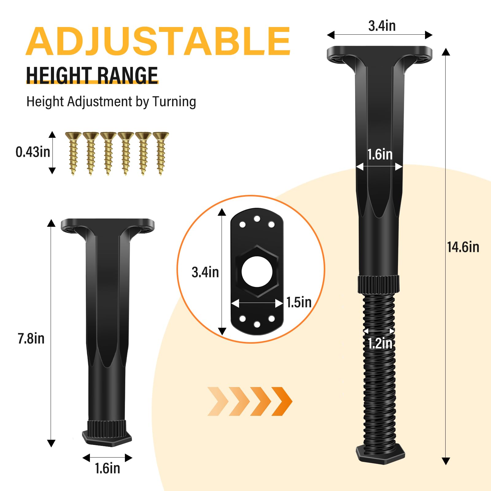 BriskJoy center support leg with wide base enhances bed frame stability.