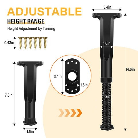 BriskJoy center support leg with wide base enhances bed frame stability.