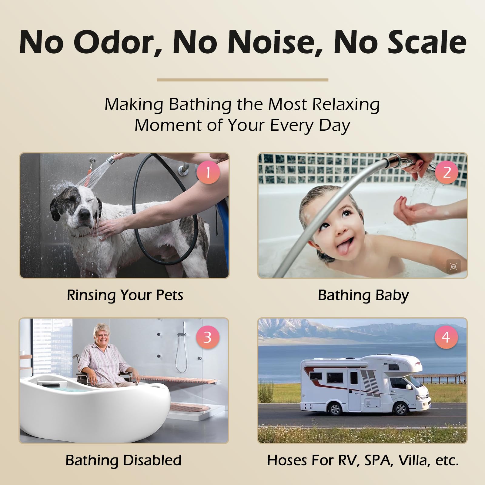 Briskspring hose fits standard showers for RV and travel use.