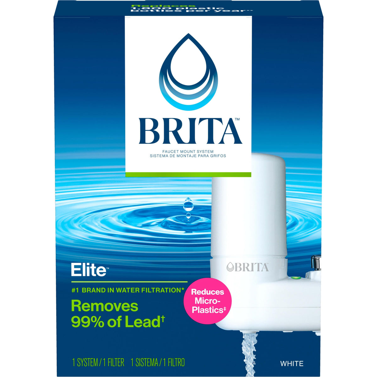 Brita faucet mount filter on tap improves taste and reduces common contaminants