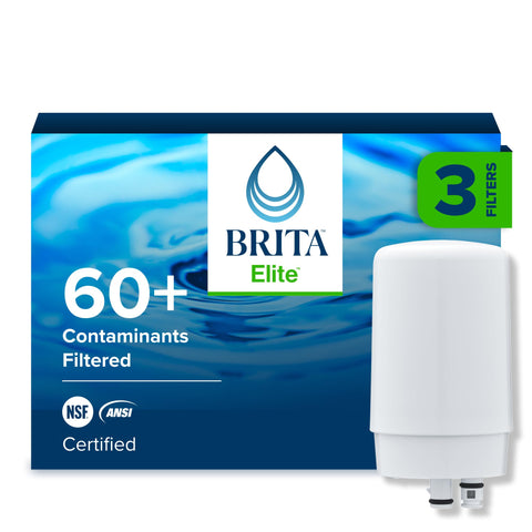 Brita faucet water filter installation kit shows quick, tool-free fit for filtered tap water.