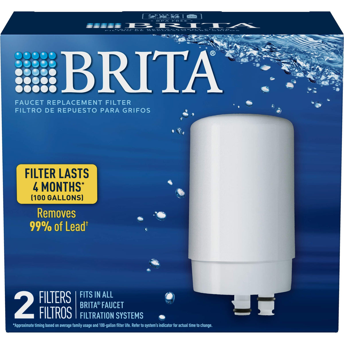Brita On Tap replacement filter in white for daily water purification