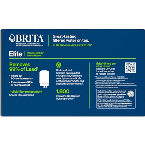 Brita filters available in white and chrome to match your kitchen décor.