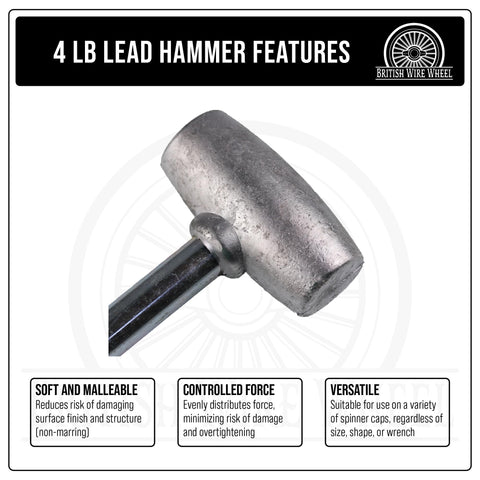 British Wire Wheel 4lb lead hammer on knock-off wheel removal