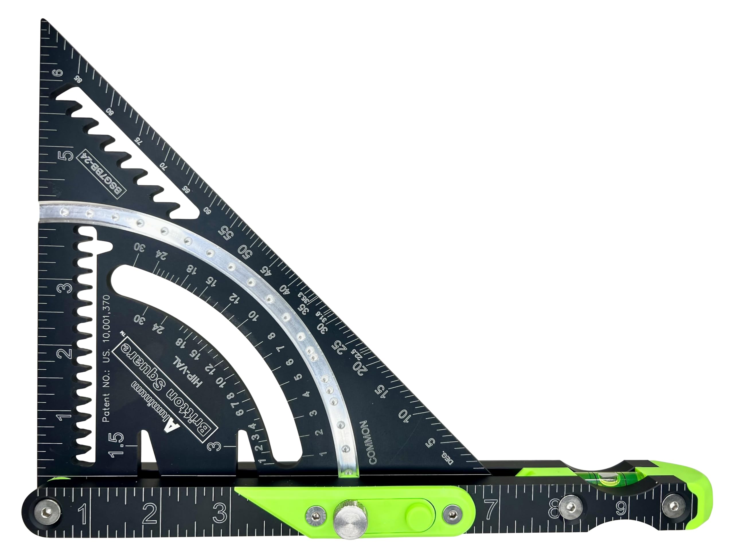 Britton Square 7'' rafter square side view showing compact profile and grip