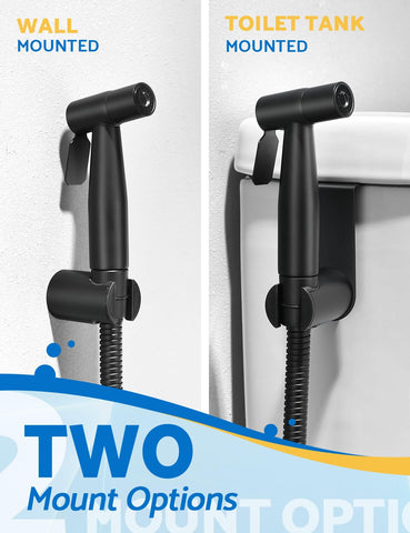 Matte black BRITULIF sprayer enhances a dry, tidy bathroom routine.