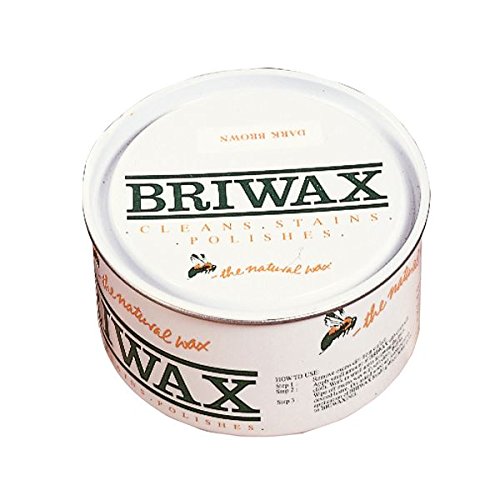 Briwax Dark Brown antiquing effect demonstrates aging look while preserving wood detail