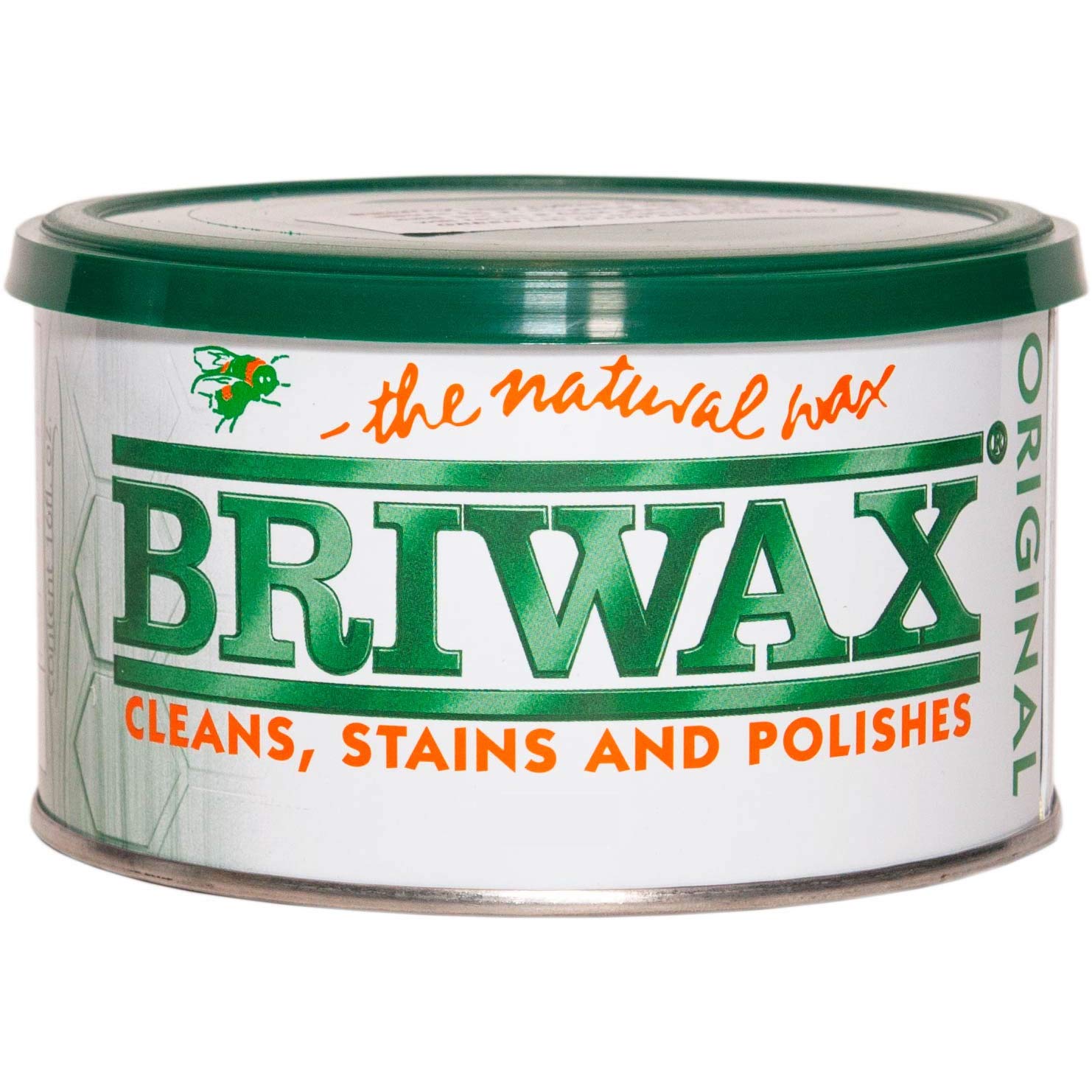 Briwax Dark Brown bottle pour showing smooth application and ready-to-use finish