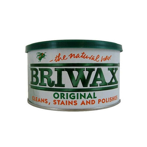 Briwax Tudor Brown furniture wax bottle ready to apply for wood protection and patina
