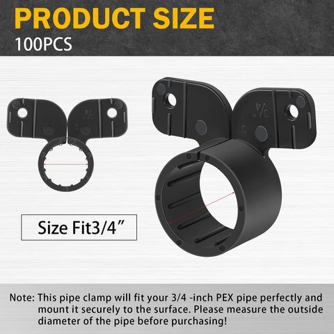 Briwooody CPVC clamp for 3/4-inch pipe provides quick, solder-free installation