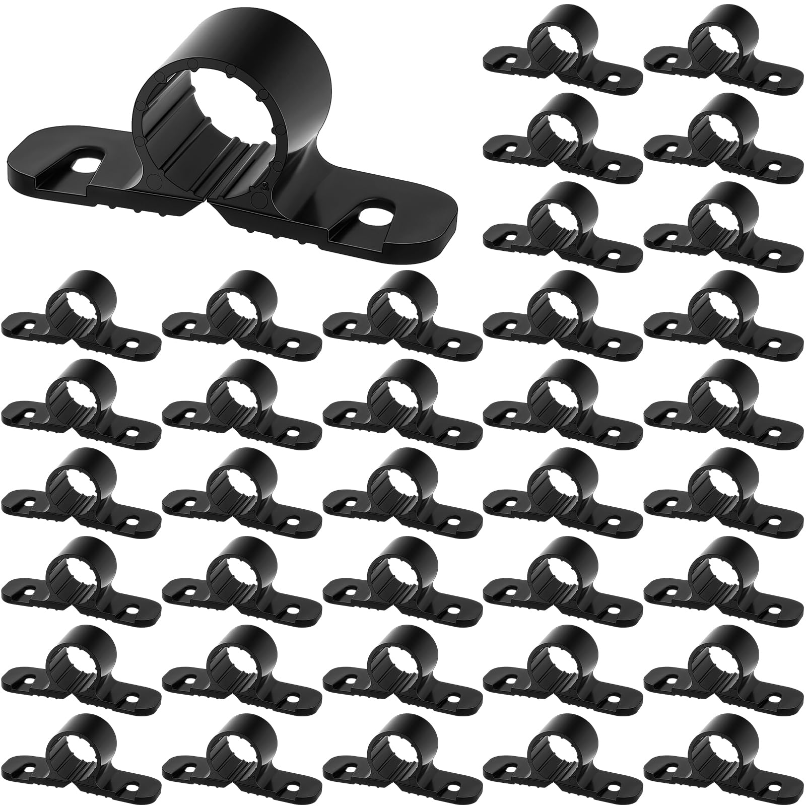 Briwooody half-inch pipe supports 50-pack for quick plumbing installations.