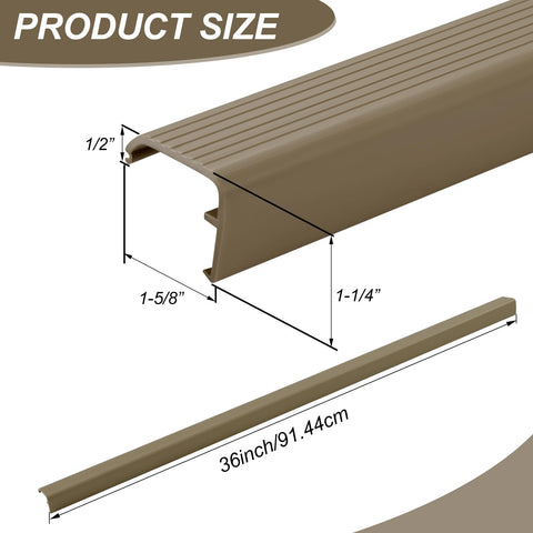Briwooody threshold cap 36-inch grey side view highlights weather seal potential.