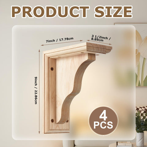 Briwooody rubberwood corbel suitable for kitchen countertop support and style