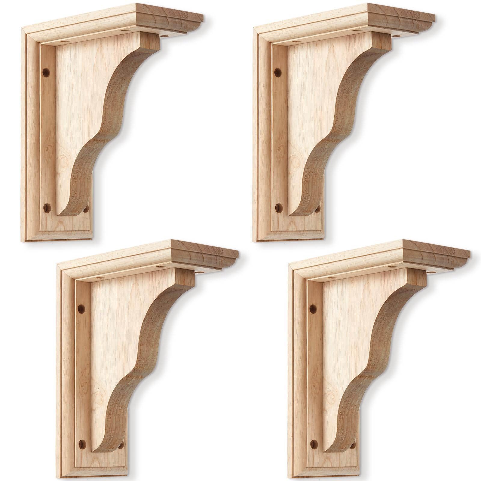 Briwooody traditional wood corbel shelf bracket for sturdy decorative shelf support
