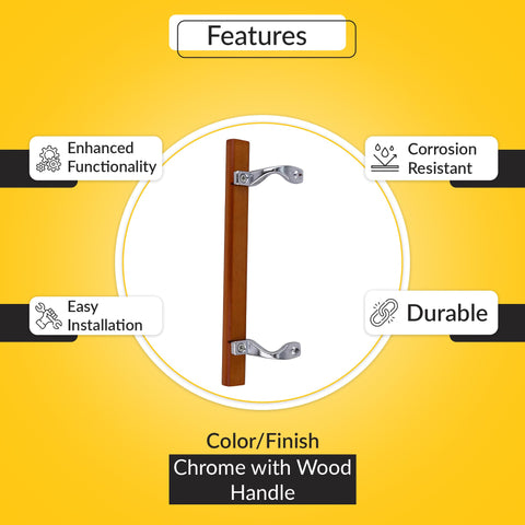 BRIXWELL chrome finish door handle complements multiple doors and styles.