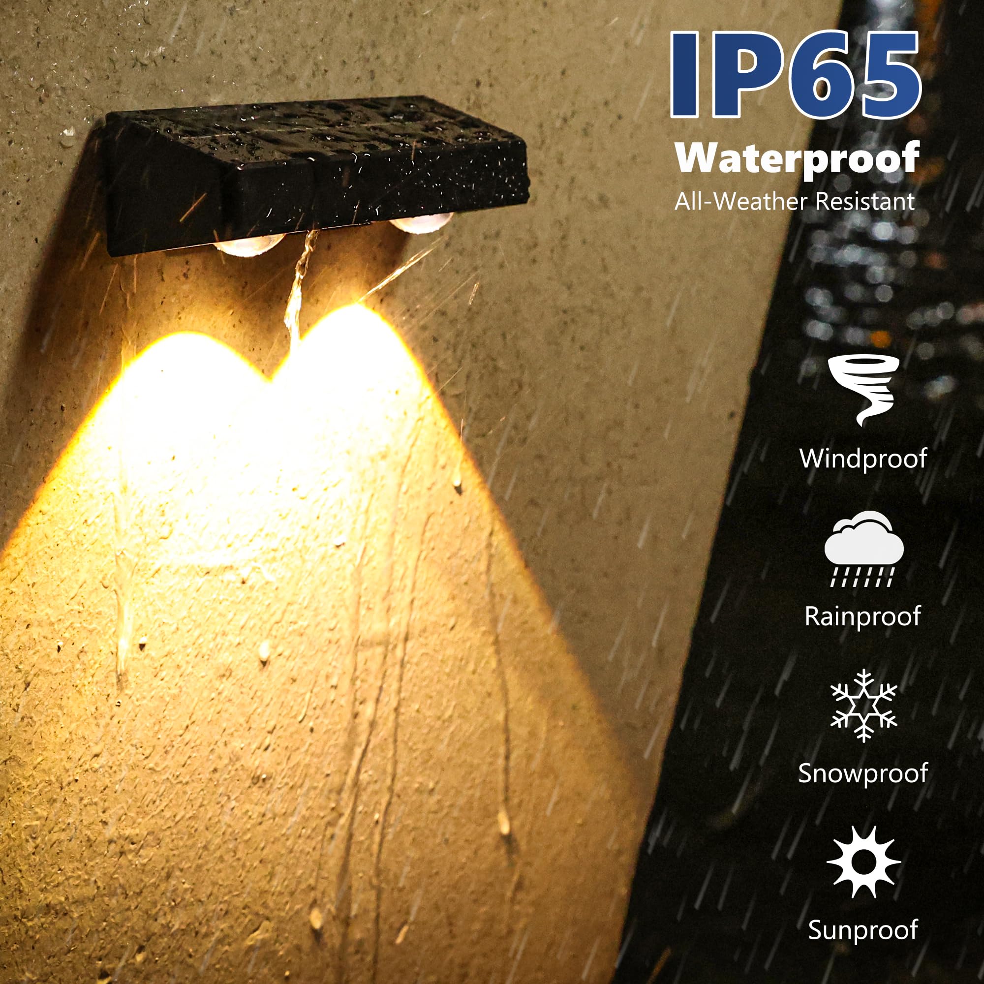 Brizled solar fence lights install easily with included screws.