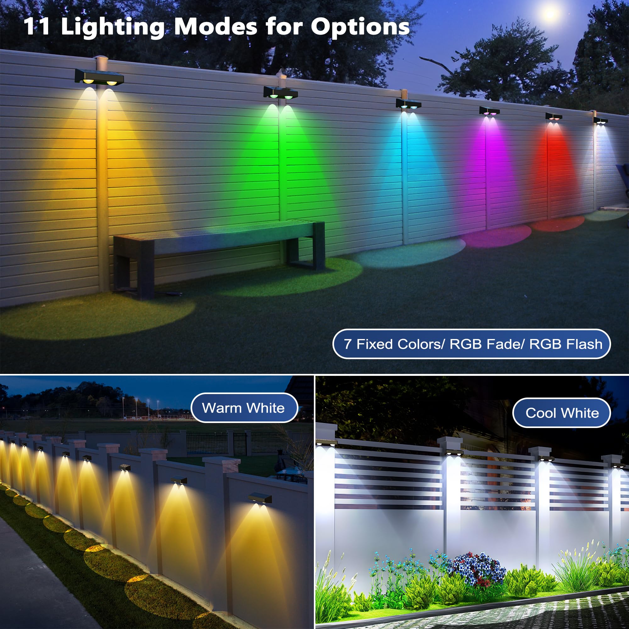 Brizled IP65 waterproof fence lights withstand rain and snow.
