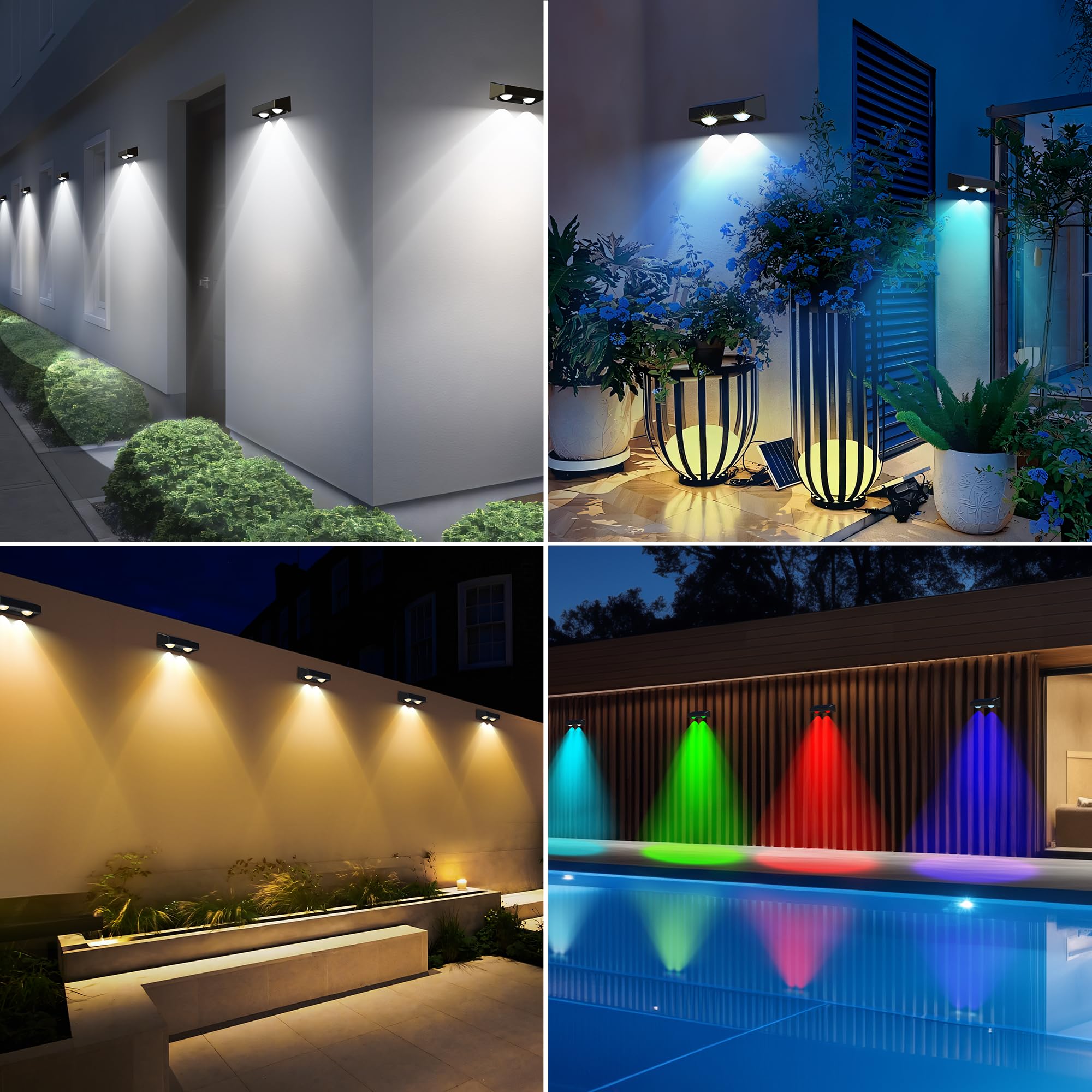 Brizled solar wall lights deliver focused 100lm outdoor lighting.