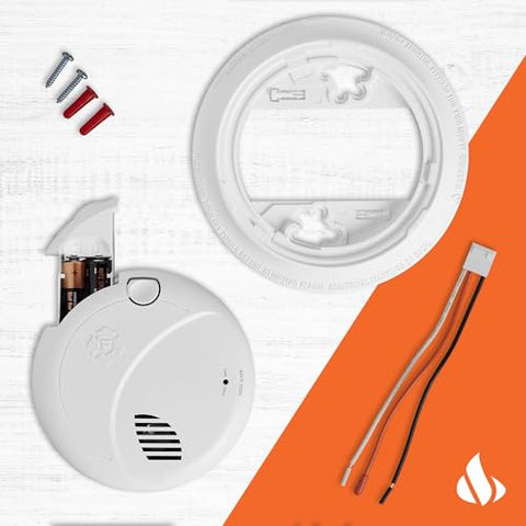BRK First Alert battery backup ensures protection if power is interrupted.