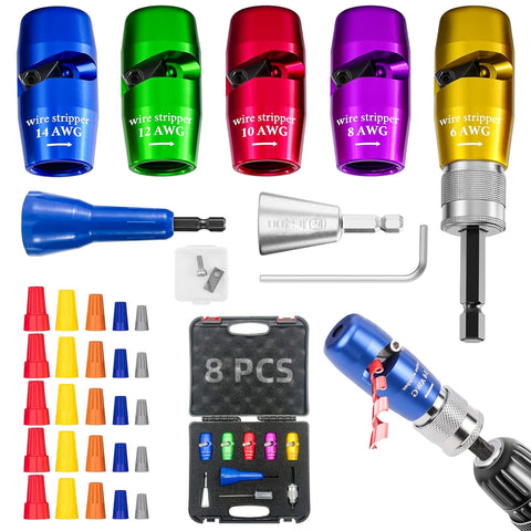 BRLBZXJY wire stripper for drill toolkit enables quick, clean wire prep.