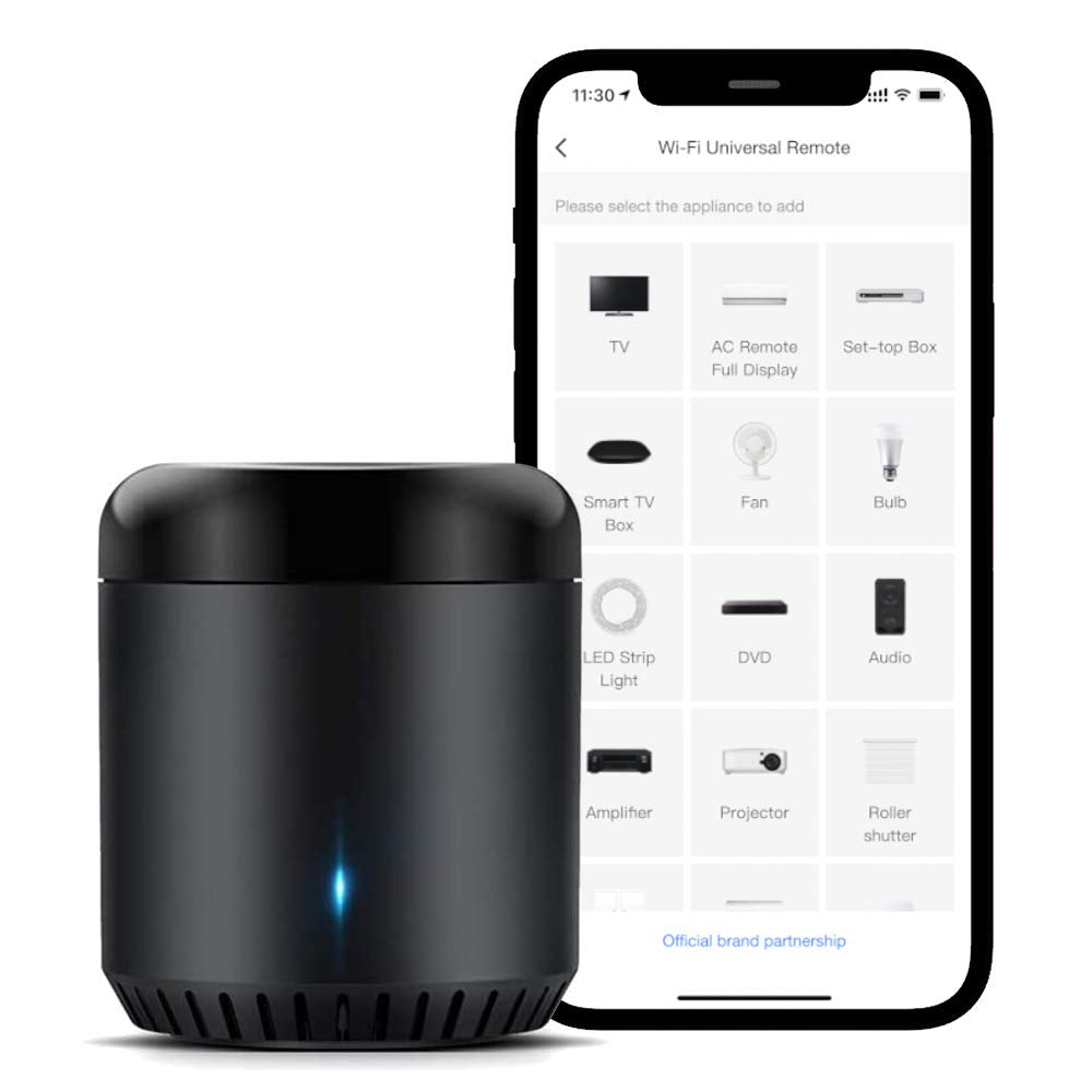 BroadLink RM Mini 3 IR remote control for 50k+ devices.