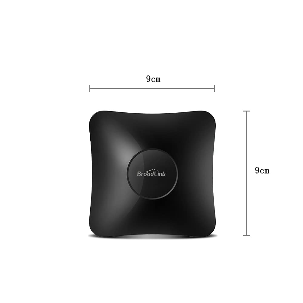 BroadLink app shows real-time temperature and humidity readings.