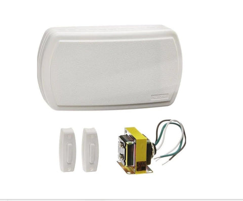 Broan-NuTone BK125LWH Builder Chimes Kit with two lighted pushbuttons for clear front and back door alerts