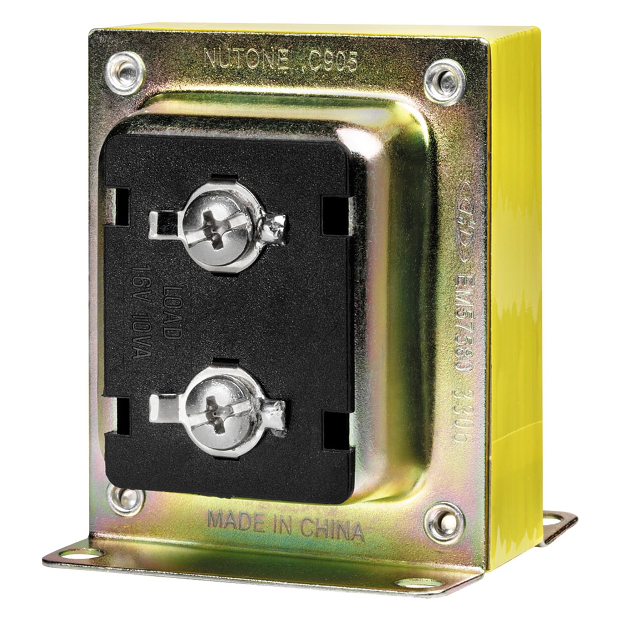 NuTone C905 door chime transformer installation view showing quick-mount option