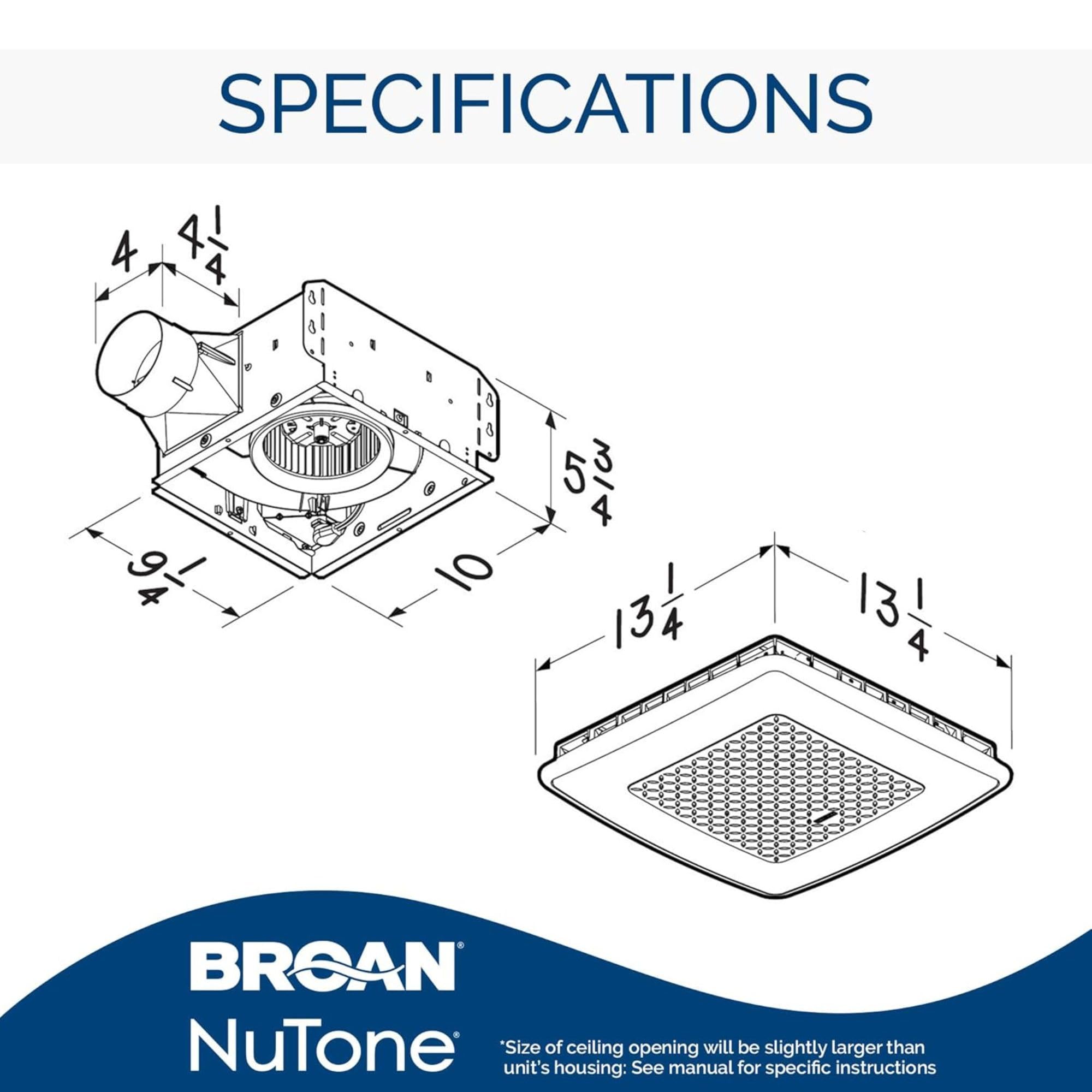 Broan-NuTone AER110RGBL 110 CFM ventilation quietly clears foggy mirrors.