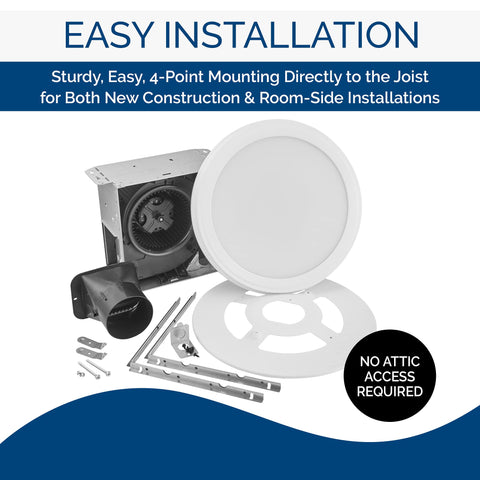 Broan-NuTone AER80LWH adapter plate cover for clean drywall finish.
