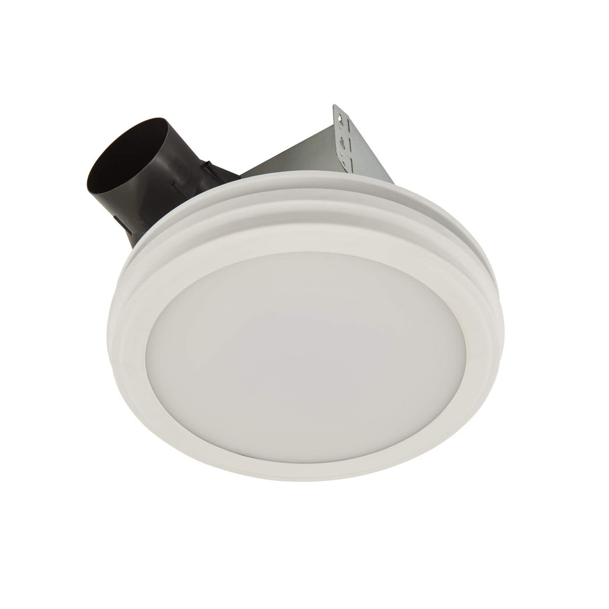Broan-NuTone AER80LWH bath fan front view showing compact design and quiet operation.