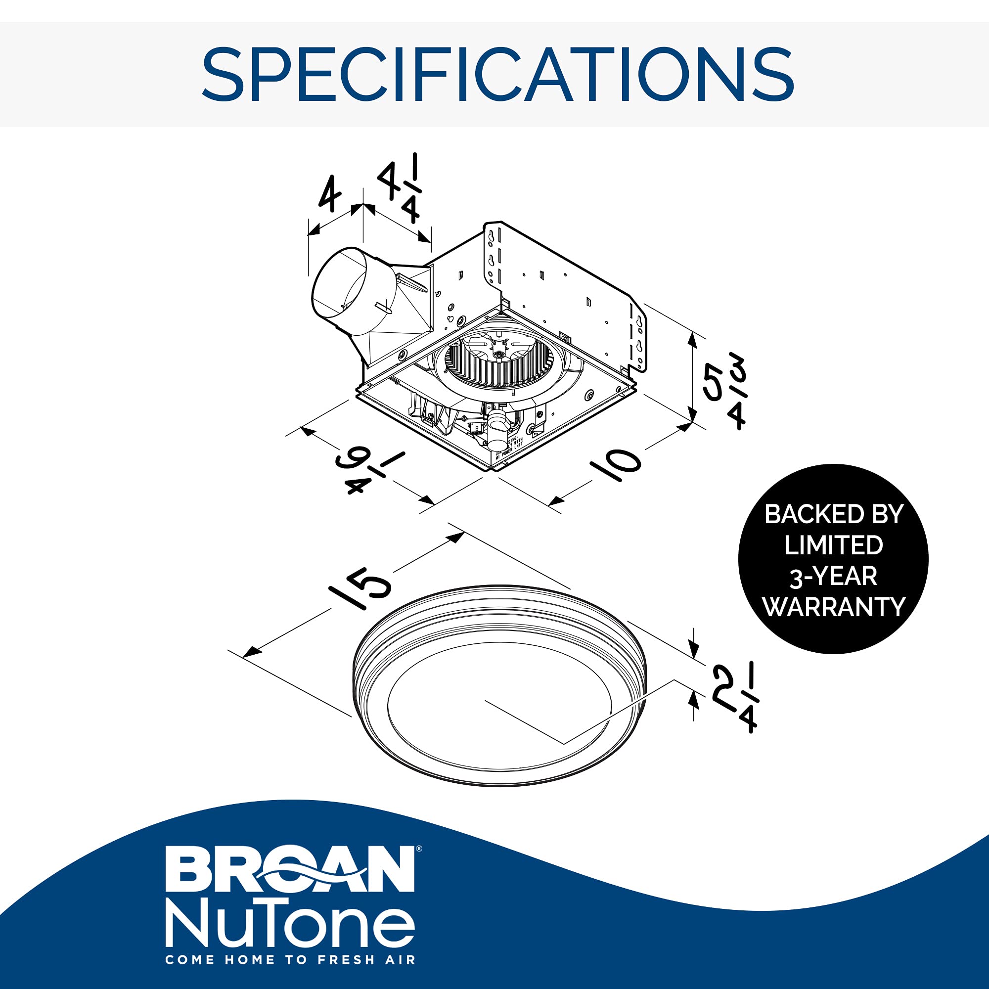 Broan-NuTone AER80LWH ENERGY STAR certification signals efficiency.
