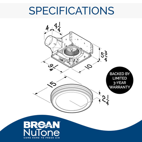 Broan-NuTone AER80LWH ENERGY STAR certification signals efficiency.