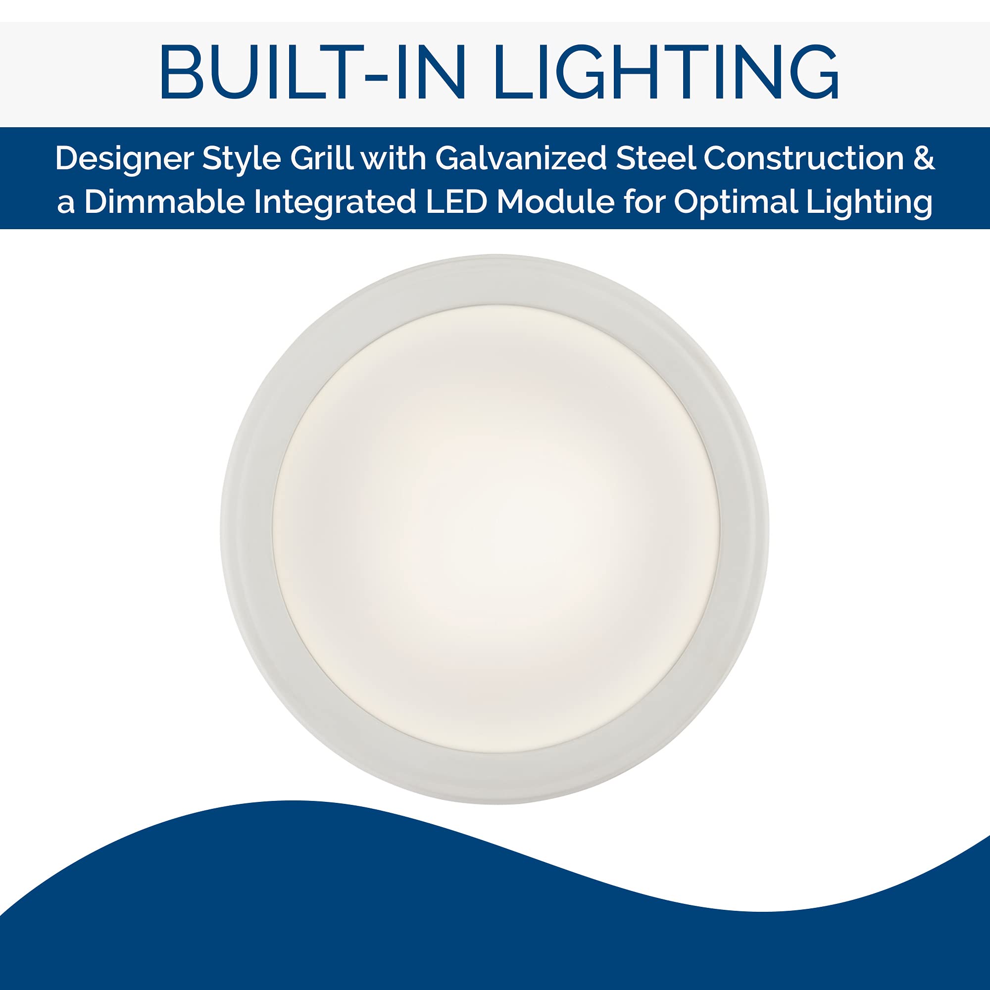 Broan-NuTone AER80LWH four-point mount enables easy joist installation.